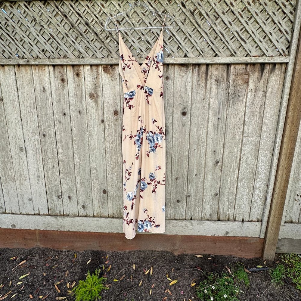 Lush Floral Sleeveless Maxi Dress Medium - Picture 4 of 5